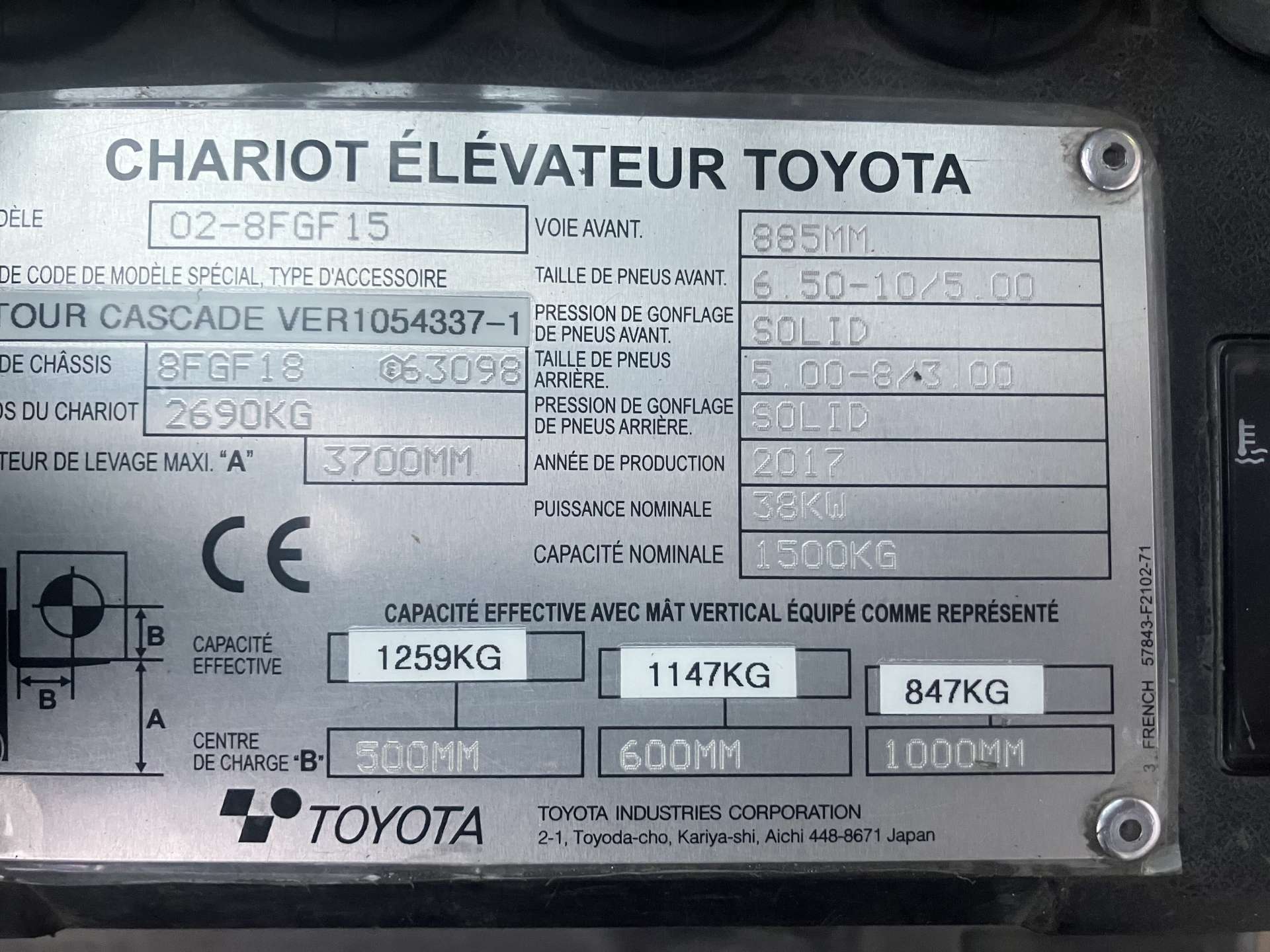 Heftruck Toyota 1,5Ton Gas