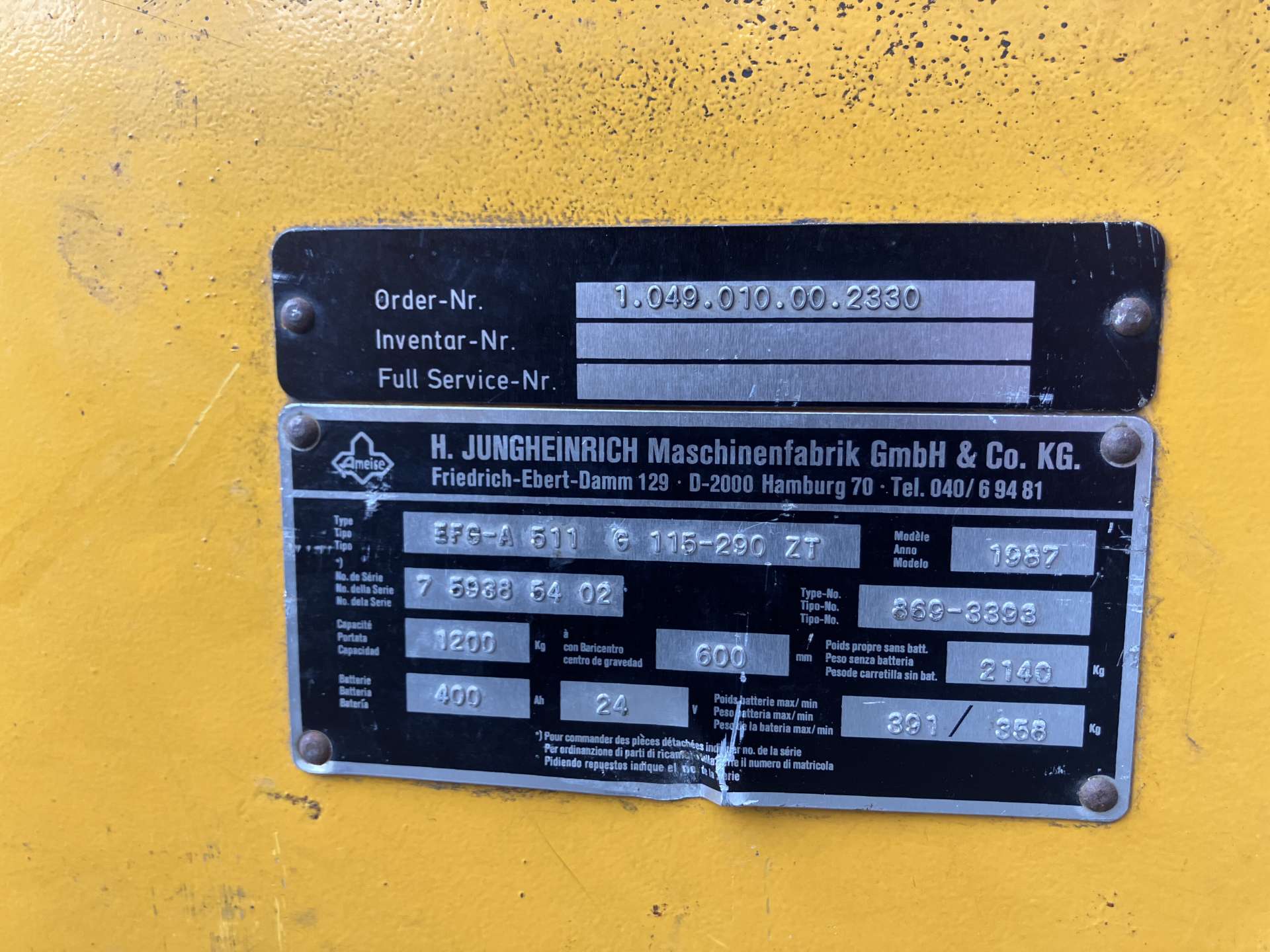 Heftruck Jungheinrich 1,2 Ton Elektrisch