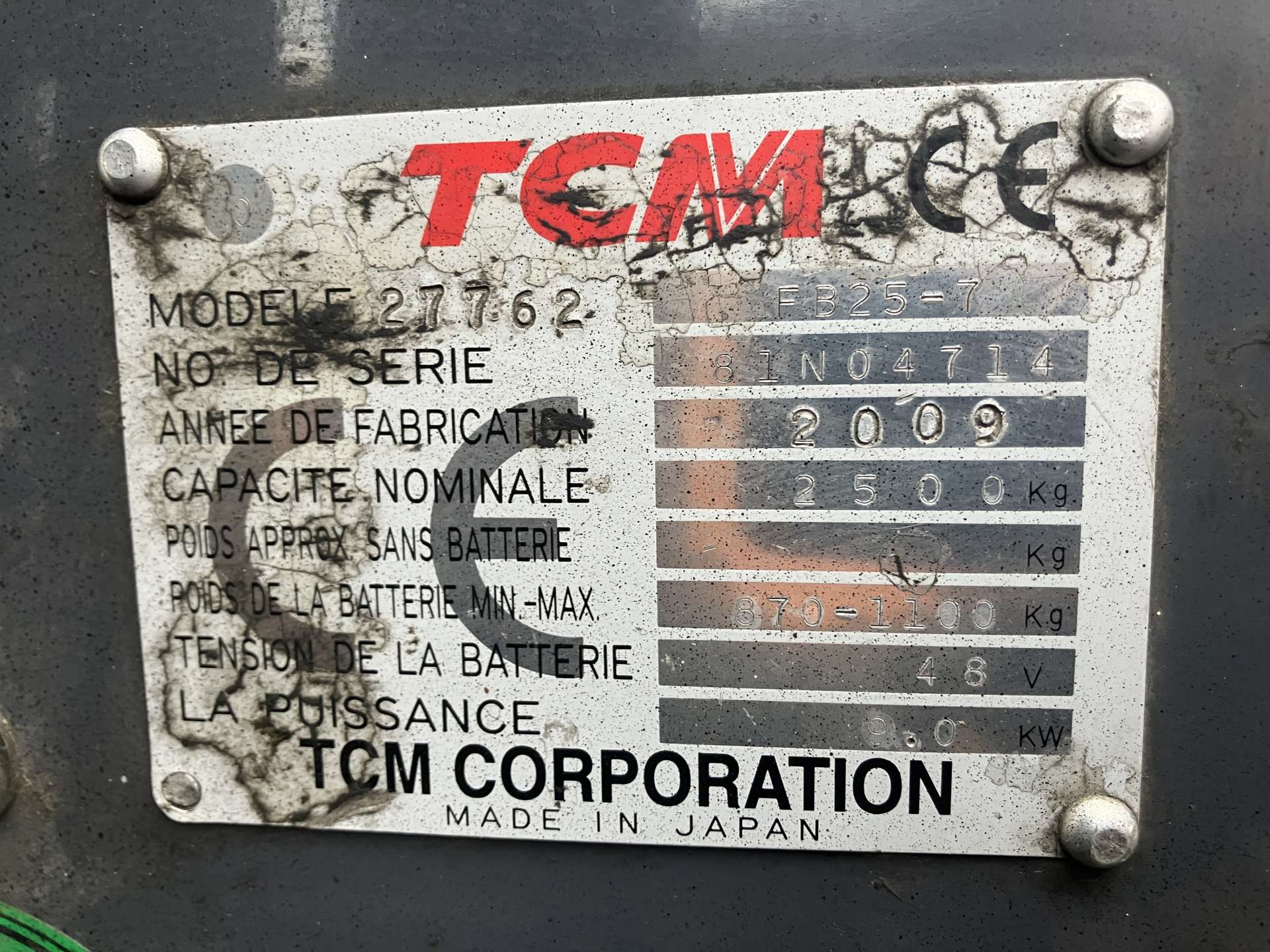 Heftruck TCM 2,5ton Elektrisch