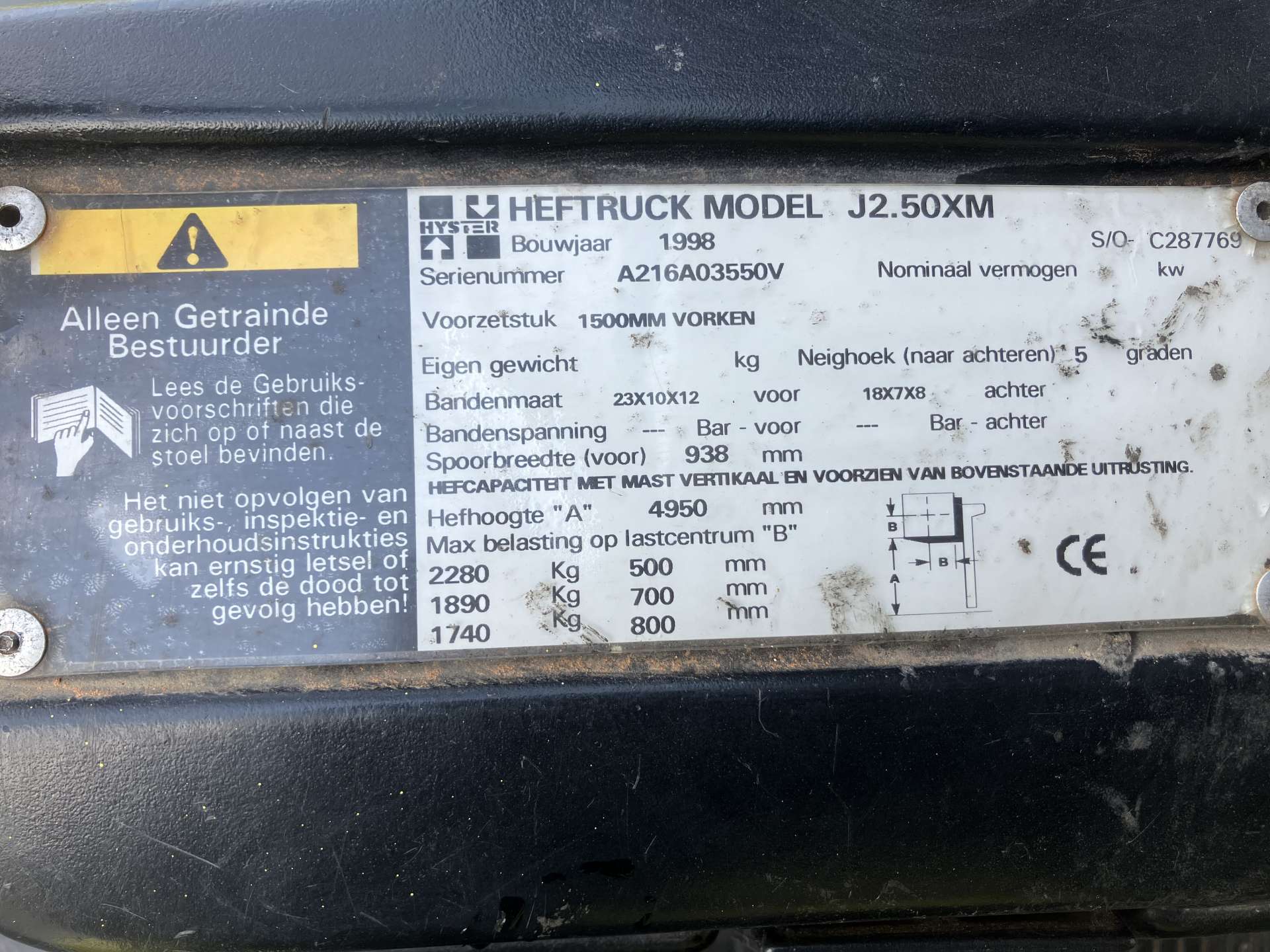 Heftruck Hyster 2,5 Ton Elektrisch