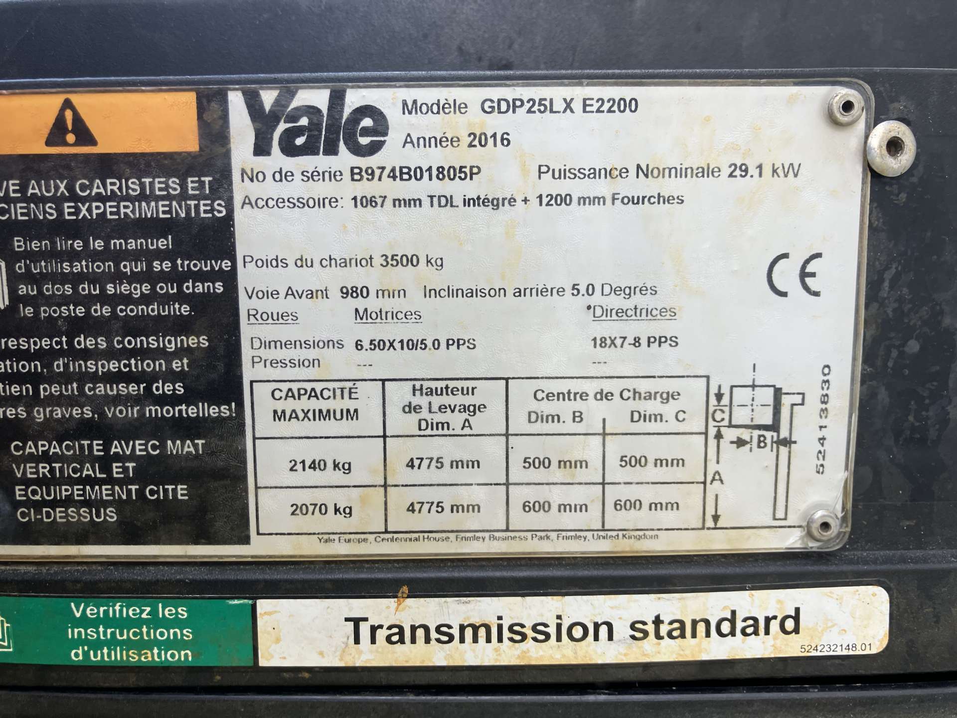 Heftruck Yale 2,5 Ton Diesel