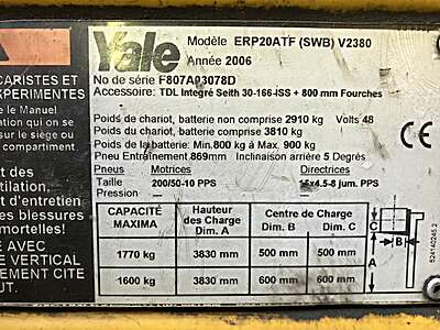 Heftruck Yale 2Ton Elektrisch